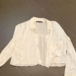 Zara Cream Button Down Shirt